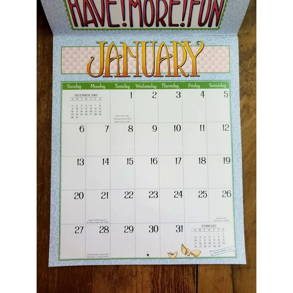 Vintage Mary Engelbreit Celebrebrate 2008 Calendar NEW Framing Wall Art Crafting